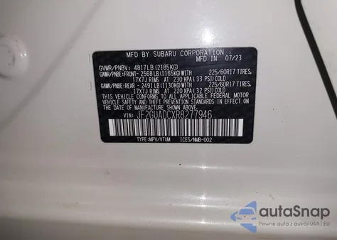 2024 Subaru Crosstrek Premium from USA, damaged, VIN JF2GUADCXR8277946